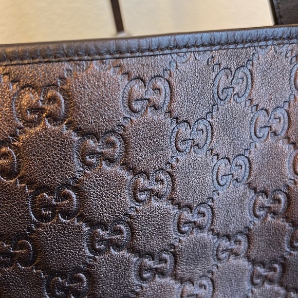 Gucci Guccissima Leather Metallic Chocolate Brown Tote Bag - Picture 15 of 16